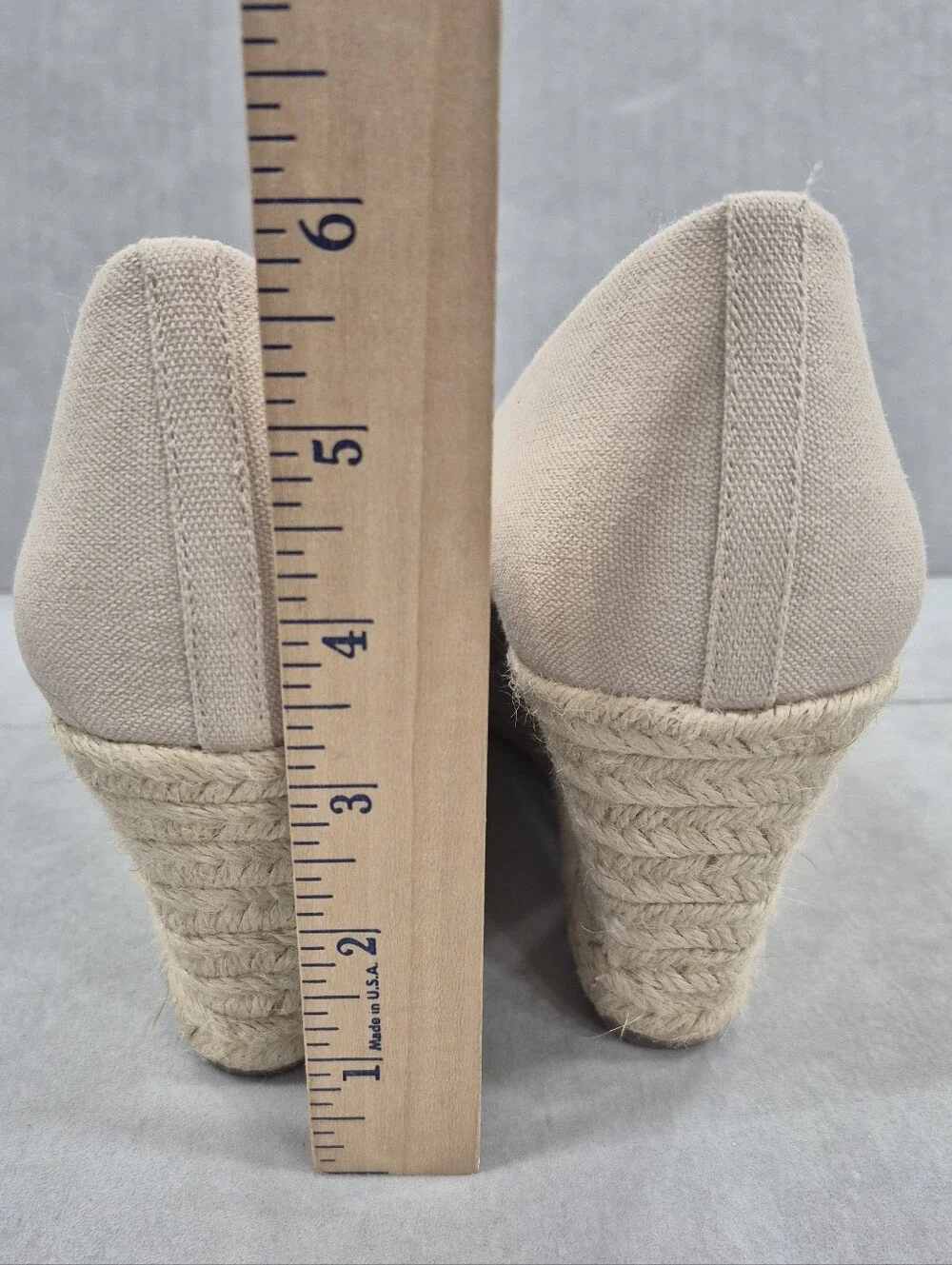 J Crew Espadrilles women's 10.5 beige canvas wedge heel NEW